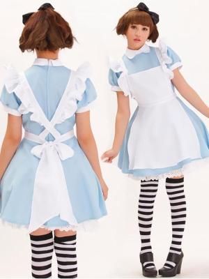 Touhou Project Sakuya Izayoi French Maid Cosplay Lolita Costume Alice in Wonderland Cosplay Sexy Dress