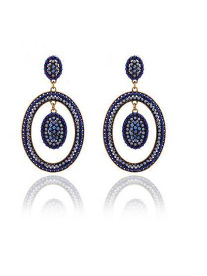 Women fashion vintage hot rhinestone earrings Oval earrings glass earrings for party