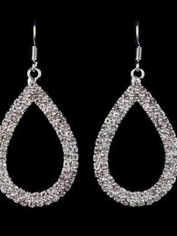 Women fashion  rhinestone earrings tear drop-shaped earrings glass earrings for party