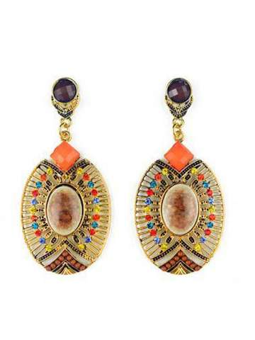 Women fashion elegant Bohemian  Oval rhinestone earrings tear drop-shaped earrings glass earrings for party