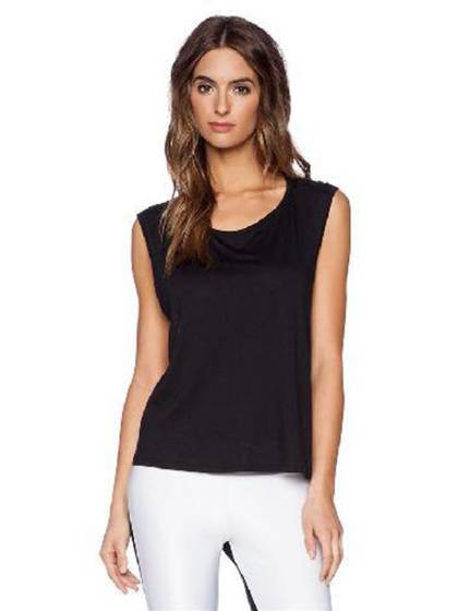 Women Hollow out Back Round Collart Tanks Summer Women's Casual Crop Tops