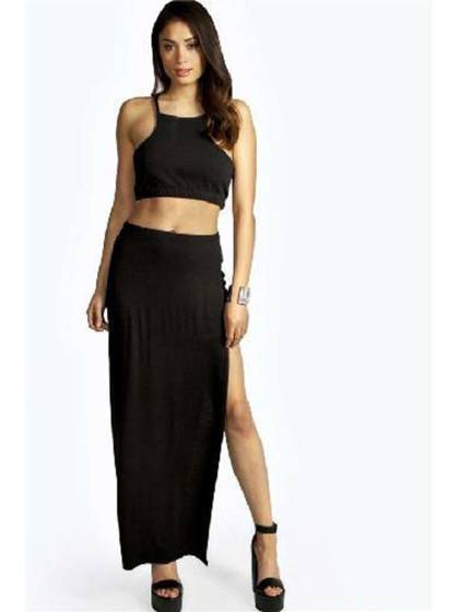 Summer new two-piece dress sleeveless prom dresses sexy temperament nightclub