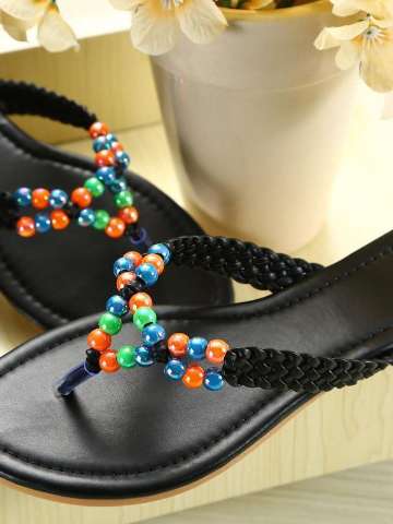 Roman Gladiator Women's Summer FashionGold Silver Simple Design T Strap Flip Flop