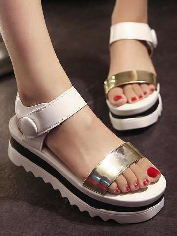 New female 2015 summer new sandals thick crust waterproof PU platform shoes sandals tide shoes