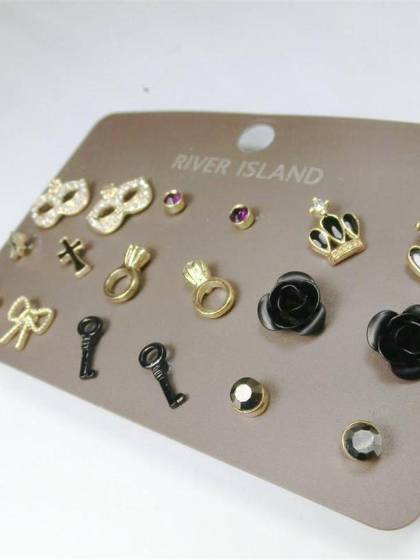 Cute vary shaped Ear stud earrings Punk Fashion high-end Jewelry