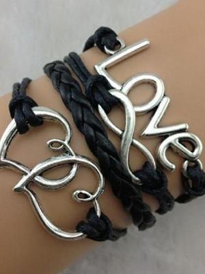 Wonderful Gift Weave Infinity Love Heart Leather Multilayer Novelty Handmade Bracelet