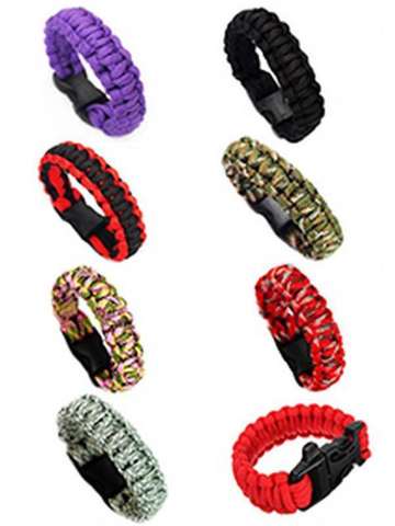 New Fashion Useful Out Door Survival Bracelets with 9 Colors Seven Core Umbrella Rope One Size Wrist Strap