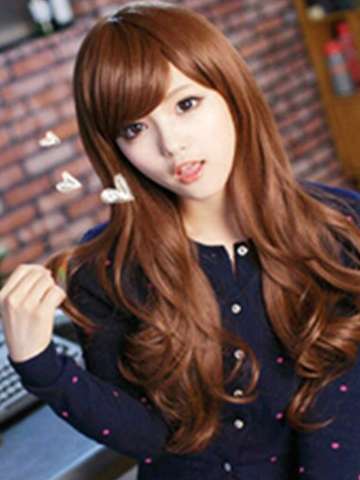 Fashion Cosplay Wig Womens Lady Long Curly Wavy Hair Full Wigs Party Costume Wig