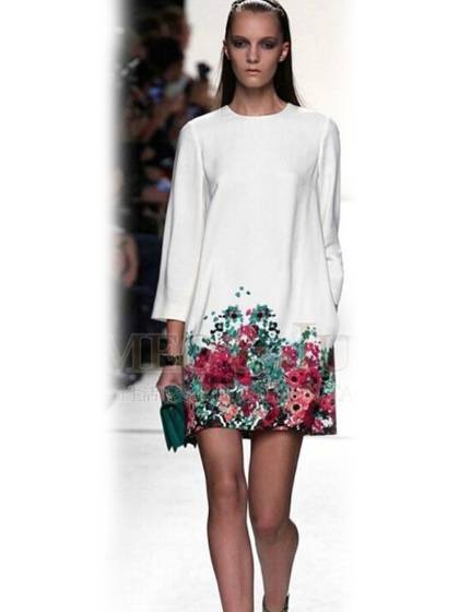 Fashion Show Floral Print Summer Vintage Dress Party Cocktail Dress Women's Vintage Dresses