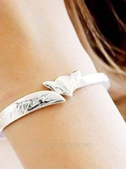Wholesale Womens Gift Lady Jewelry 925 STERLING silver Charm Bracelets bangle