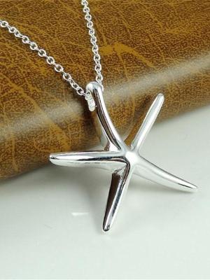 Fashion 925 Sterling silver Plated Beautiful Starfish Pendant Necklace