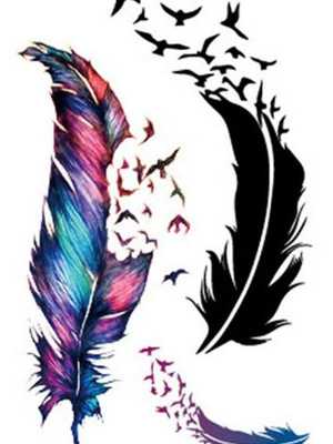 Fashion Trends Fake Tattoo Waterproof Tattoo Stickers Colored Small Fresh Goose Feather Pattern Sticker Wholesale