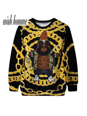 Mens 3D rapper T-shirt Sweater Sweatshirt Hoodie Pullover Tops Sweatshirts & Hoodies