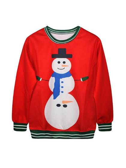 Women's Fashion Autumn Winter Merry Christmas 3d Printed Santa Hoodies Sweatshirt