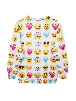 Holiday Season Christmas Santa XMAS cute faces Print Pullover Sweater Winter Fashion