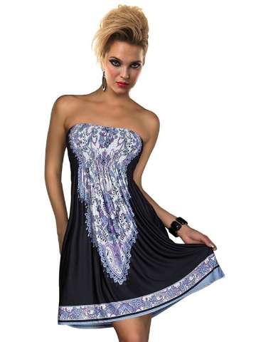 Fashion Retro Maxi Hippie Boho Hot Pink/Blue/Red Paisley Print Strapless Summer Sun Dress Casual