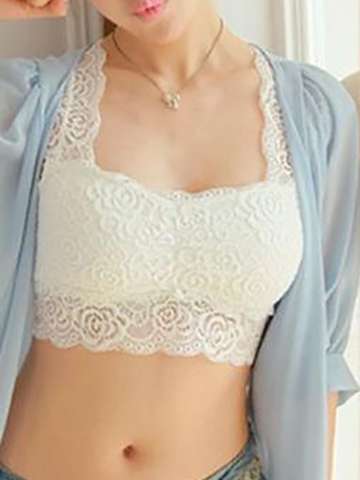 Hot Sexy Women Floral Lace Low Cut Corsets Bras T-Shirts Crop Tops Tank Blouses