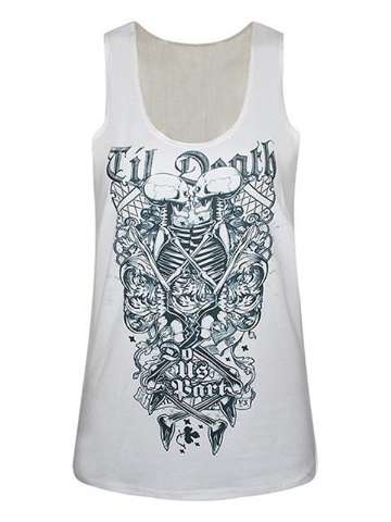 Women's Streetwear Punk Digital Print Tanks Clubwear Funny Tops (White)