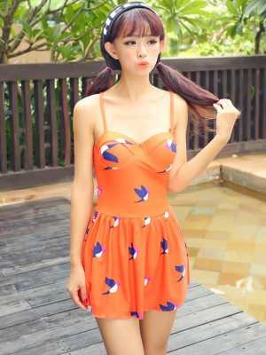 Women's Fashion Short Sleeves Strap Swimsuit Beach wear Dress 2 pieces