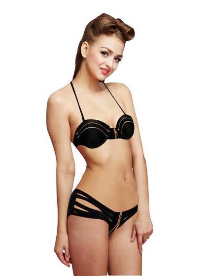 Women's Bandage Halter Cross One Piece Swimsuits Monokini Sexy Bikini