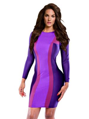 Trendy Multicolor Long Sleeves Bandage Dress