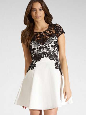 Fashion Hollow Out Lace All-match Slim Bodycon Dress Evening Party Clubwear S-2XL_trq