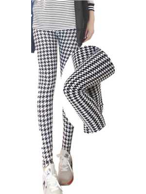 NASTY GAL INSPIRED VINTAGE HOUNDSTOOTH STRETCHY PANTS LEGGINGS TIGHTS
