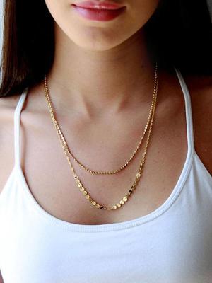 New Metal Piece String Chain Pendant Necklace Jewelry Accessories