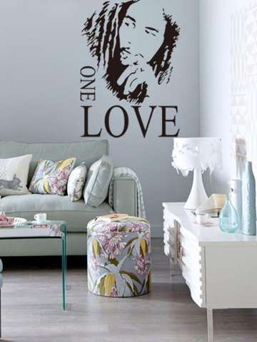 One Love Mural Removable Decal Room Wall Sticker Vinyl Art Decor