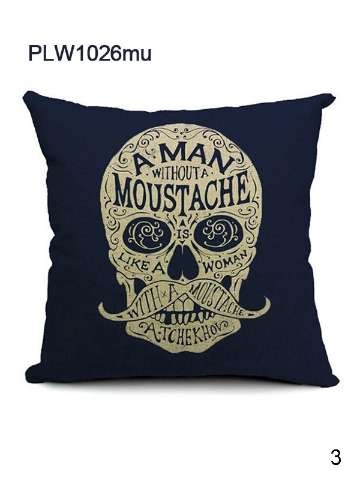 Personality Fashion Lion Body Skull Face Ax Hand  Printed Automotive Sofa Pillow Cushion Case