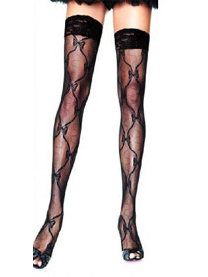 Women's Fashion VintageBlack Lace Thigh High Opaque Stockings for costume