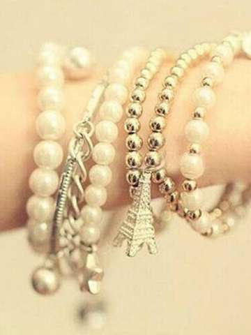 Women's Fashion New Casual Circles Pearls Bracelet