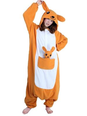 Halloween Party Unisex Adult Winter Warm Cute Kangaroo Kigurumi Pajamas Anime Cosplay Costume Sleepcoat Sleepwear