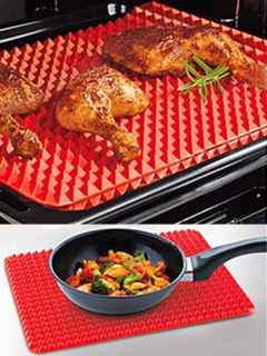 Silicone Cooking Mat Kitchen Utensils Pyramid Pan Fat Reducing Textured Non Stick Household Utensils