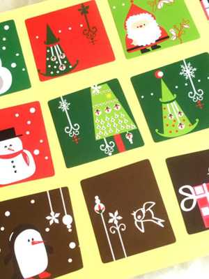 5*12Pcs Christmas Tree / Snowman / Bear Decorative Stickers Hand Made Gift Packaging Sealing Paste Kraft Etiquetas Food Labels Candy Tag