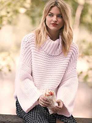 Women's High Neck Long Sleeve Loose Pullover Sweater Loose Knitted Tops Knitwear