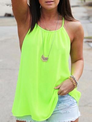 Women's Sexy Fashion Sleeveless Chiffon Vest Loose Tee Shirts Summer Fashion Tank Tops Sun-top