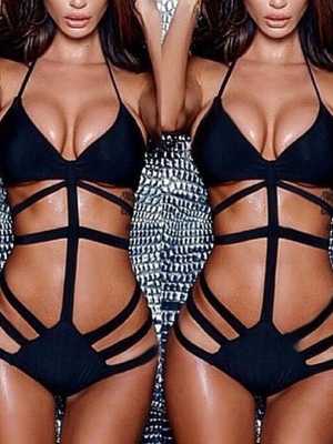 Women Sling Bandage Push Up Bikini Push-up Padded Bra Bathing Suit Vintage Swimwear Swimsuit Beachwear Monokini