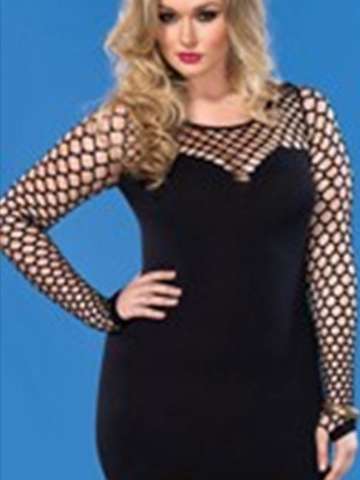 Sexy Lingerie Black Milk Silk Net Mini Dress Sleepwear Hollow Out Sexy Dress