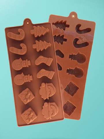 Christmas Gifts New Arrival Silicone Santa Chocolate Molds Sock Santa Claus Snowman Jelly Ice Molds Cake Mould Bake ware