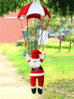 Hanging Christmas Decorations Parachute Santa Claus Ornaments For Indoor Ornament Xmas Gift Pendant