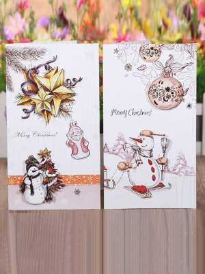 Delicate Christmas Gifts Greeting Cards Folding Card Postcards Best Wishes to Friends
