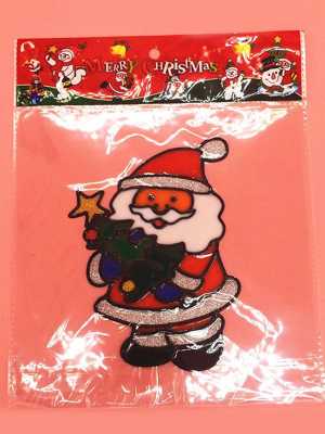 Christmas Home Decoration Cute Santa Claus Snowman Swim Ring Tree Bell Moon Pattern Stickers Wall Window Stickers