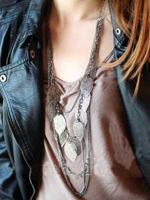 New Fashion Jewelry For Women Sliver/Gold/Black Leaves Necklace