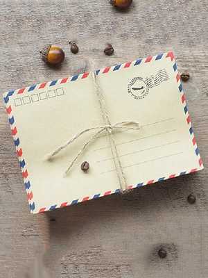 10pcs Retro Western-style Stripe Edge Air-mail Kraft Paper Envelopes