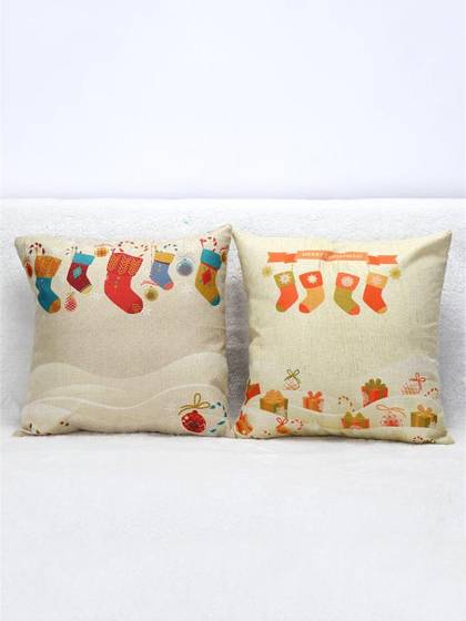 Cartoon Printed Cotton Linen Pillow Cases Cushion Cover Christmas Home Decorative Cushion Covers