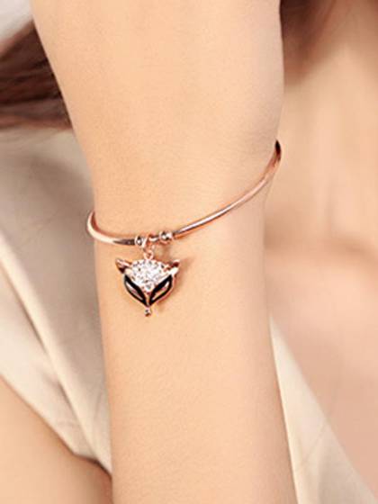 Women's Trendy Fashion Fox Head Decorated Charm Bracelet Cuff Bangle For Women Fashion Jewelry