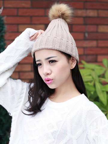 Women Winter Warm Braided Crochet Knitting Hat Girl Beret Ski Beanie Ball Cap