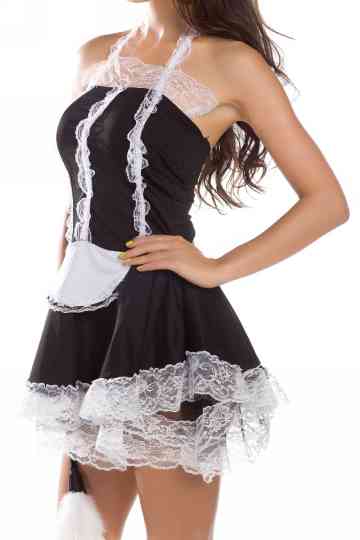2PCS Fancy Party Sexy At Your Service French Maid Costume Dress Halloween