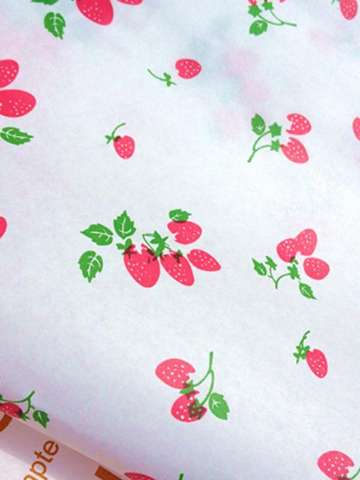 Cute Strawberry Handmade Wrapper Christmas Birthday Wedding Gift 50 Pcs Oil Paper Present Packaging Wrapping Perspective Paper 25*35cm